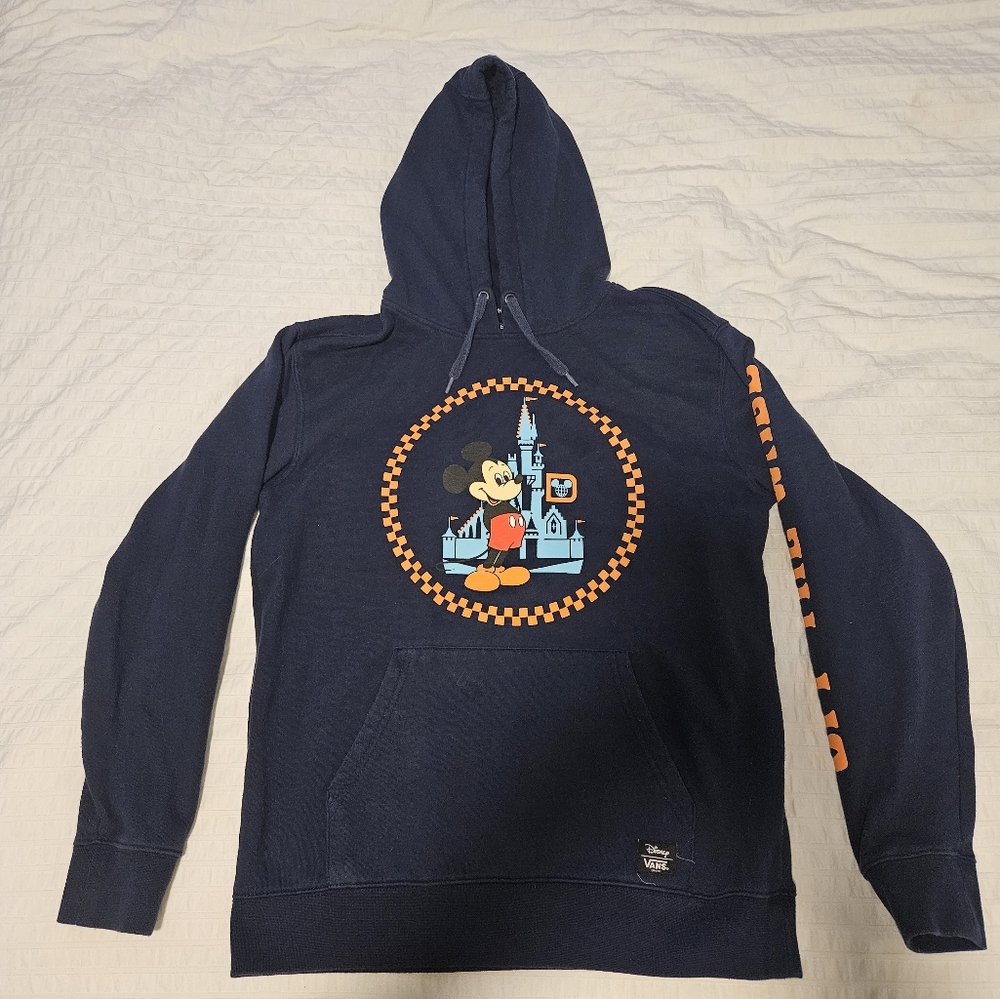 MENS VANS DISNEY COLLECTION MICKEY MOUSE BLUE HOODIE SWEATSHIRT SIZE S